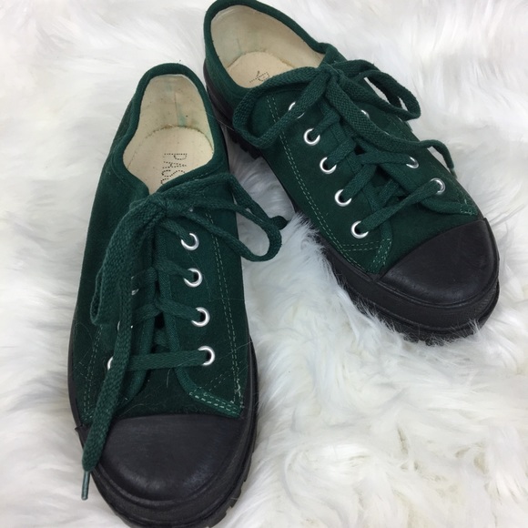 Passports green suede and black lace up sneakers - Picture 5 of 7